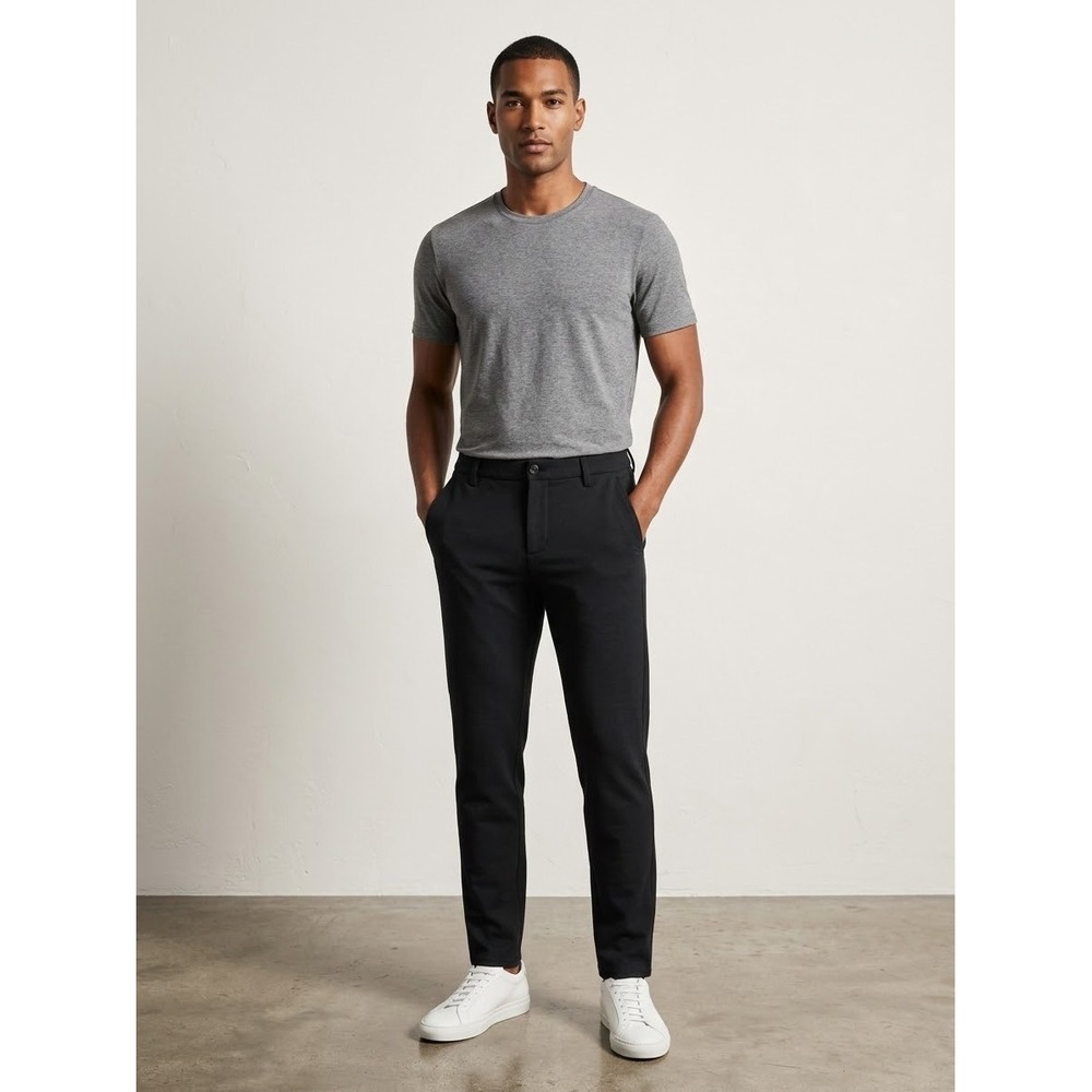 Kit and Ace Mens Technical Trousers Navy Blue Slim Fit Chino Pants Size 34